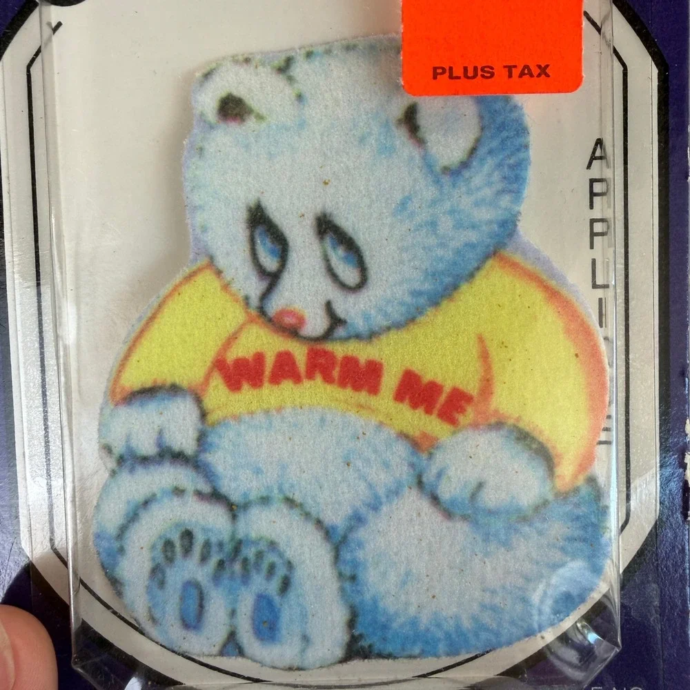 Iron On Sew On Patch Teddy Cute Bear Warm Me Applique‎ Vintage Sewing Craft
